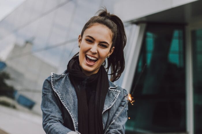 woman smiling